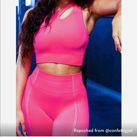 Gymshark Ultra Seamless Bike Shorts Pink Small - Picture 2 of 5